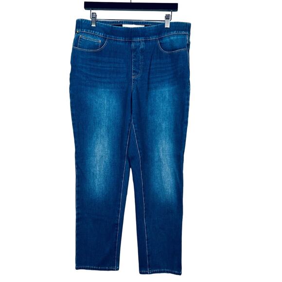 Soft Surroundings Jeggings Denim Leggings Blue Elastic Waist - PL - Picture 1 of 4
